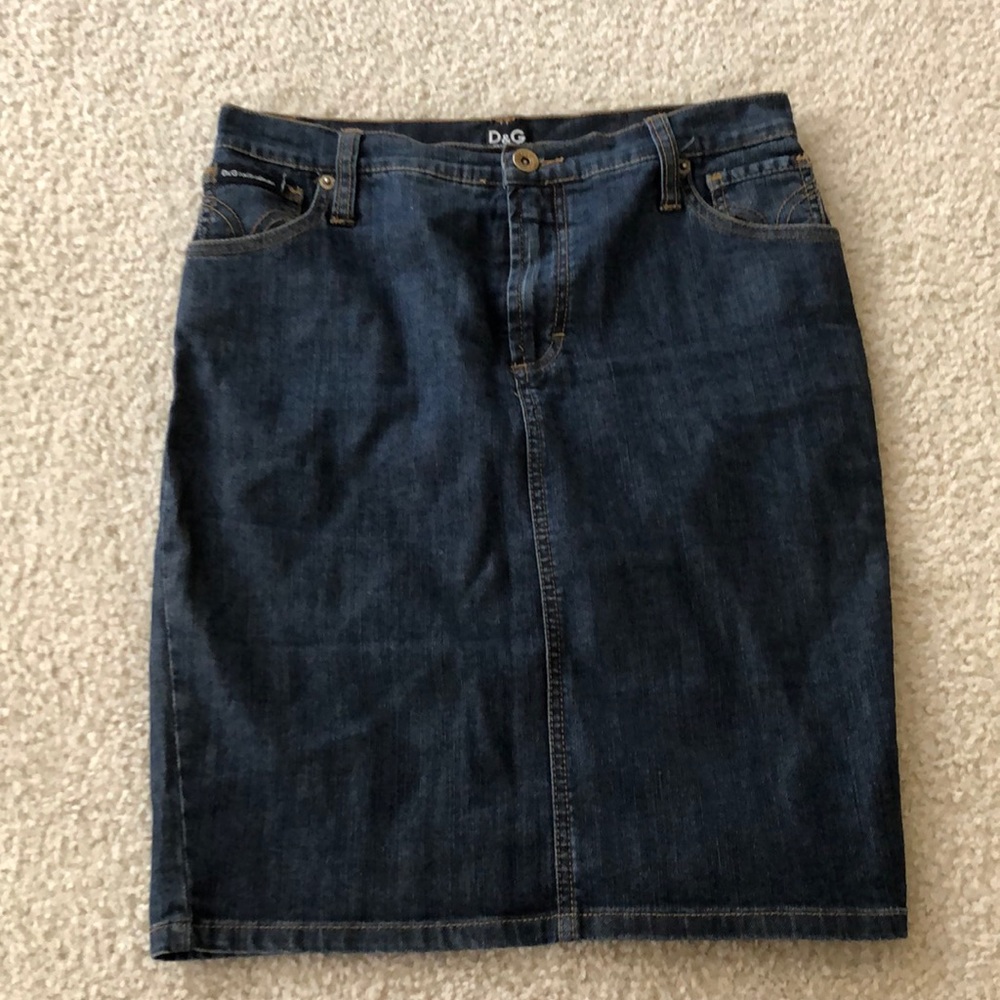 D&G dolce and gabbanna denim jean mini skirt 26 40